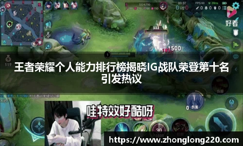 王者荣耀个人能力排行榜揭晓IG战队荣登第十名引发热议